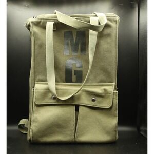 Madden Girl Olive Green Canvas Backpack Rucksack MG Logo Front Pockets